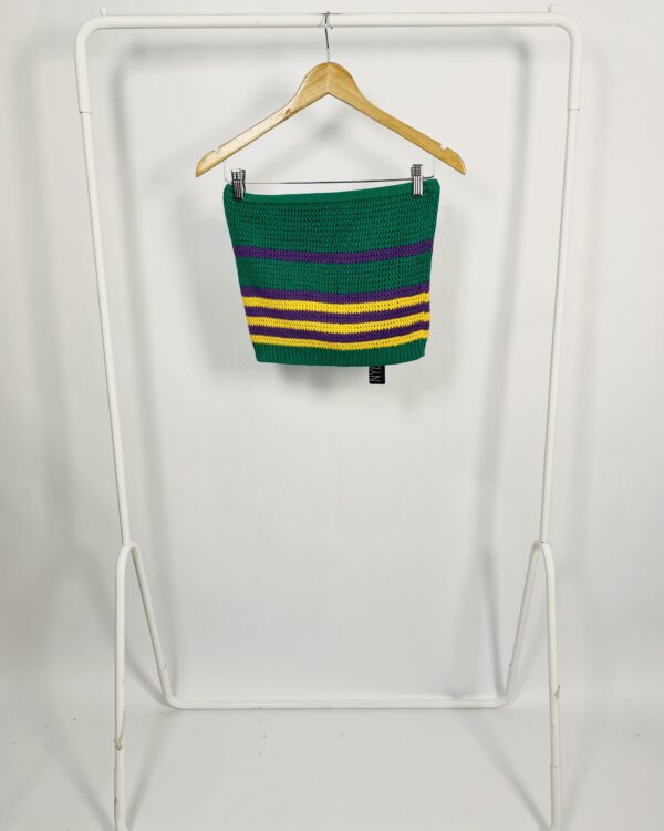 Blusa Sem alças em crochê verde amarelo e roxo NYBD - P (Nunca usada)