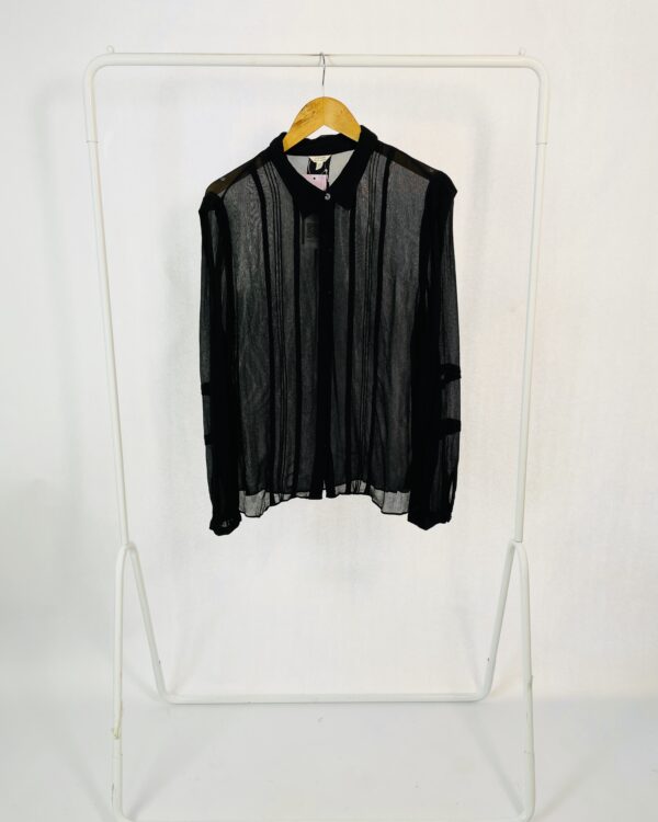 Camisa preta franzidos efeito plissado JIGSAW - 44