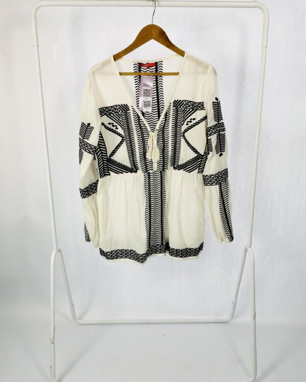 Bata aogodao bordados preto BOBO - M