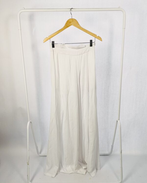 Calça pantalona branca fenda frontal AGATHA - 38