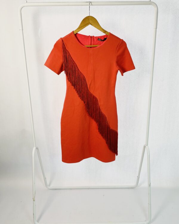 Vestido curto franjas vermelho BOBO - P