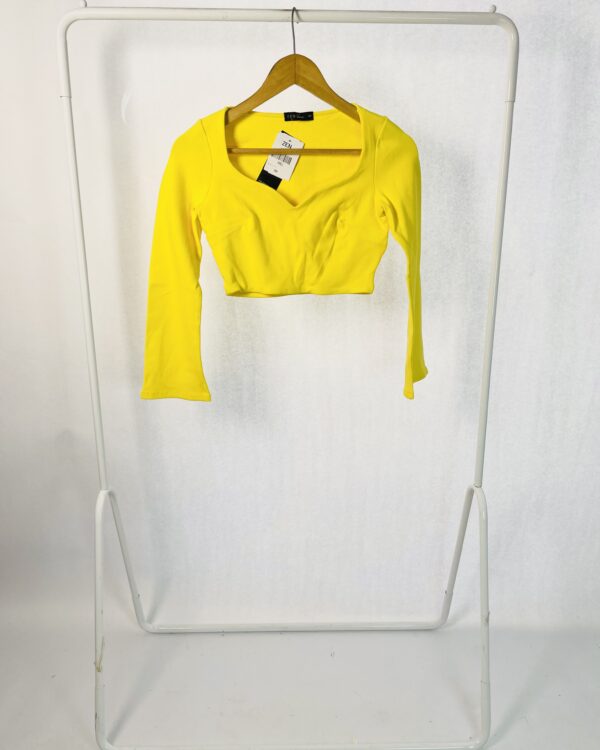 Croped canelado amarelo ZEN -PP * NUNCA USADO *