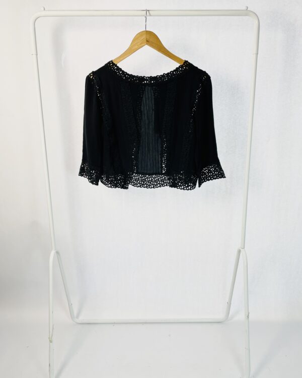 Blusa seda preta bordado paete  ANIMALE - 38 *NUNCA USADO*