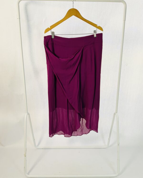 Saia Roxa Pala amarração assimétrica forro FERNANDA CHIES -M