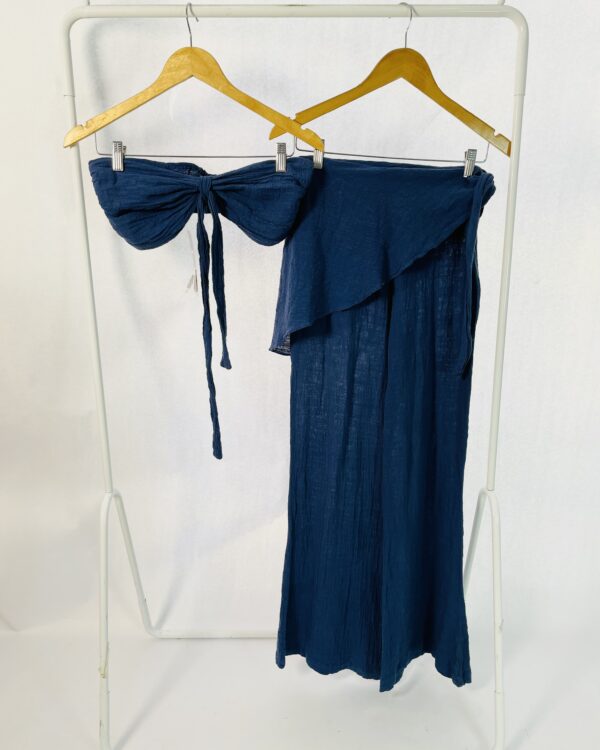 Conjunto calça e top azul escuro SAYNALO - P