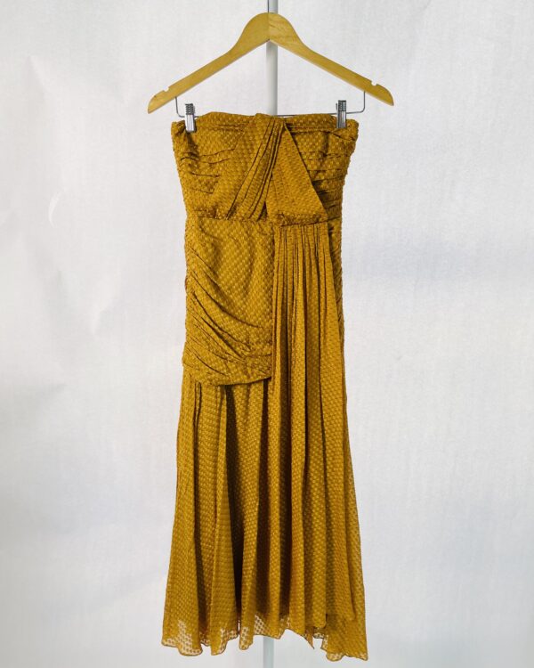 Vestido seda pregas marrom ANIMALE - PP *NUNCA USADO *