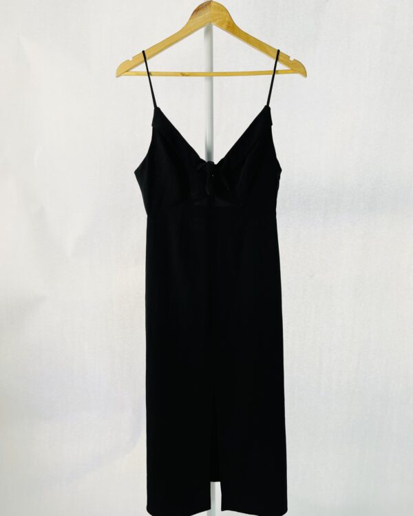 Vestido preto alças finas laco busto AMARO - 38