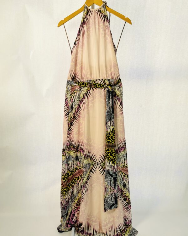 Vestido Roxo com estampado ombro só alça para lateral ATEEN - 38 (com tecido faixa)