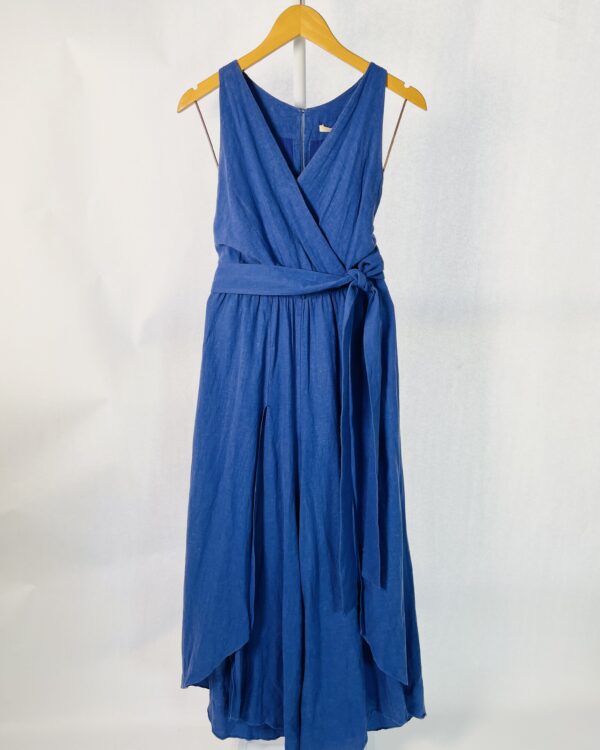 Macacao faixa decote transpassado azul ELLA - P